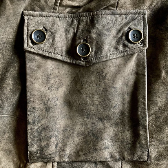 NWOT BIX13 Men's 46 Premium Quality Leather Coat Tom Hardy Bane Faux Shearling - Picture 11 of 16